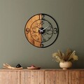 Ceas de perete, Wooden Clock, Lemn/metal, ø56 cm, Nuc / Negru