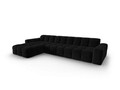 Coltar stanga 5 locuri, Kendal, Micadoni Home, BL, 357x173x79 cm, catifea, negru