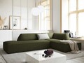 Coltar dreapta 4 locuri, Ruby, Micadoni Home, BL, fara cotiera, 273x180x69 cm, velur, verde