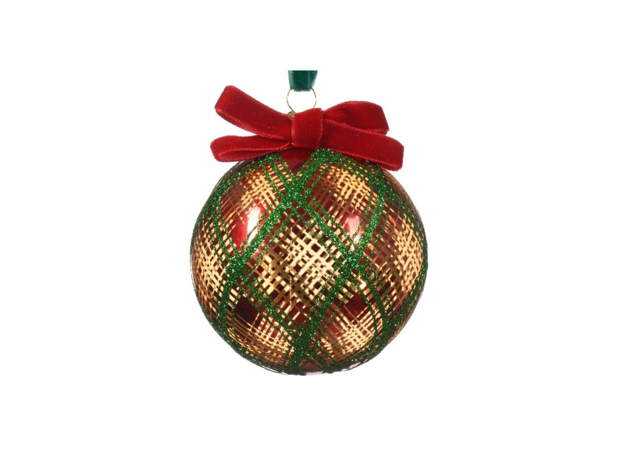 Glob Bauble w check V1, Decoris, 8 cm, sticla, multicolor