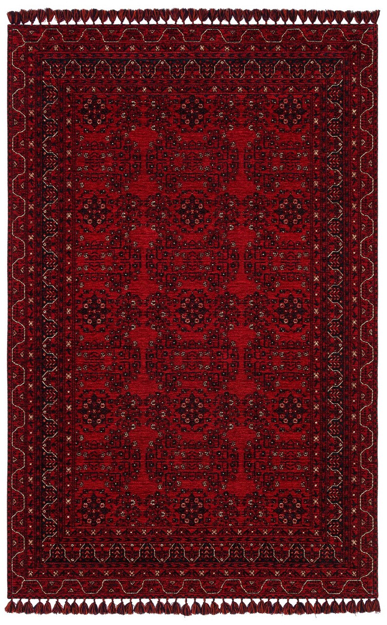 Covor de hol, Bhr 02 Red , 80x150 cm, Fibre acrilice, Rosu - 2 | YEO