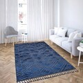 Covor, Las Monte 3009, 160x230 cm, 60% bumbac;40% fibre acrilice, Gri/Albastru Marin