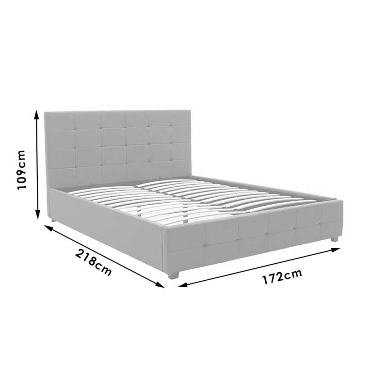 Pat cu somiera rabatabila Roi, Pakoworld, 160x200 cm, piele ecologica, gri mat