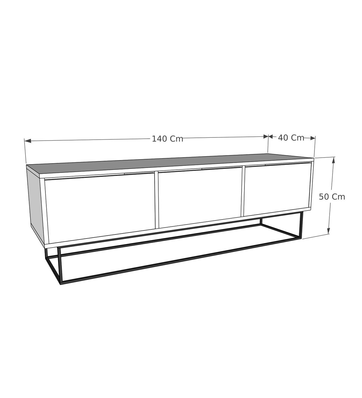 Comoda TV, Kalune Design, Kordon 140, Maro închis/Negru