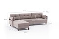 Coltar pe stanga Comfort, Balcab Home, 275x80x80 cm, lemn, crem