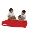 Set fotoliu dublu si 2 taburete pentru copii, Bean Bag, Ferndale, 100x50x40 cm, poliester impermeabil, rosu