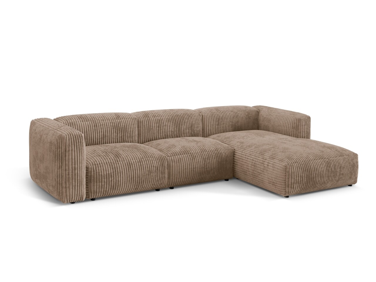 Coltar modular dreapta 3 locuri, Martina-212, Micadoni Home, 332x176x75 cm, velur, maro ghinda - 1 | YEO