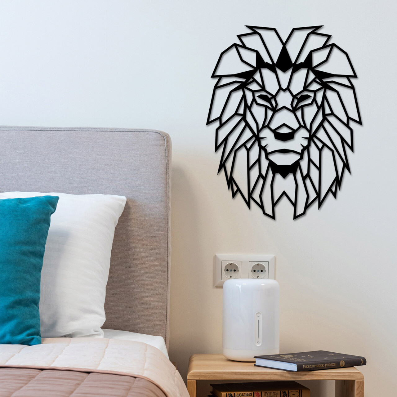 Decoratiune de perete, Lion Metal Decor, metal, 40 x 50 cm, negru - 1 | YEO