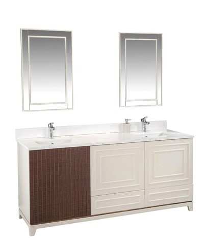 Set mobilier de baie (3 piese), Jussara, Ohio 72, Crem