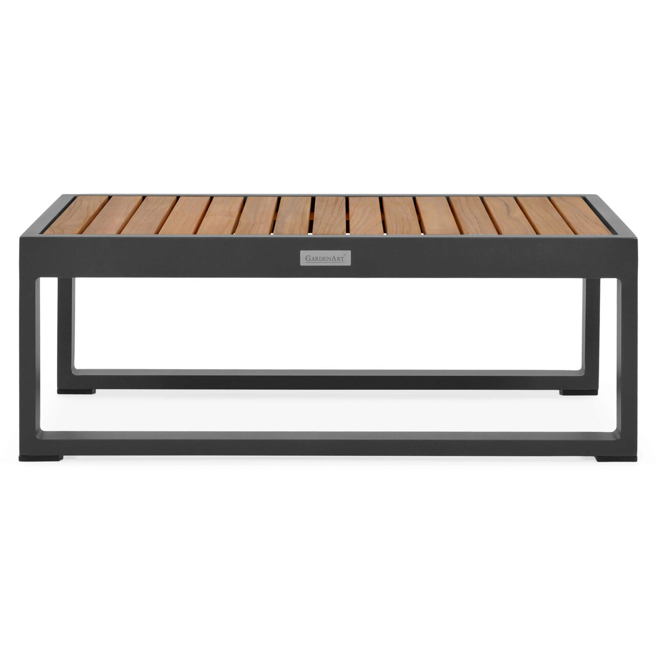 Masuta pentru gradina/terasa Nest, 75x27.5x37.5 cm, aluminiu, lemn de teak, antracit/natur