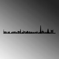 Decoratiune de perete, Antwerp Skyline, Metal, Dimensiune: 120 x 0,15 x 19 cm, Negru