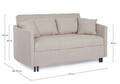 Canapea extensibila cu 2 locuri Clayton, Bizzotto, 166 x 88 x 84 cm, otel/poliester, bej