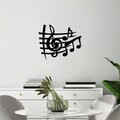 Decoratiune de perete, Musical 3, Metal, Dimensiune: 70 x 58 cm, Negru