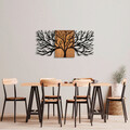 Decoratiune de perete, Tree, 50% lemn/50% metal, Dimensiune: 150 x 3 x 70 cm, Nuc negru