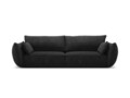 Canapea 3 locuri, Kaelle, Micadoni Home, BL, 208x100x85 cm, poliester chenille, negru