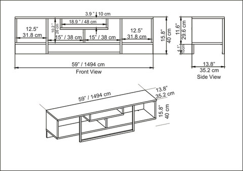 Comoda TV, Retricy, Asal 150, 150x35.2x40 cm, PAL, Negru/Auriu