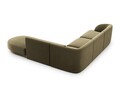 Coltar dreapta 6 locuri, Miley, Micadoni Home, BL, forma rotunjita, 258x248x74 cm, catifea, verde