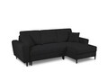 Coltar extensibil dreapta 4 locuri, Moghan, Micadoni Home, BL, 241x145x88 cm, poliester Boucle, negru