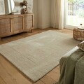 Covor Textured Border, Flair Rugs, 60x230 cm, lana, natural