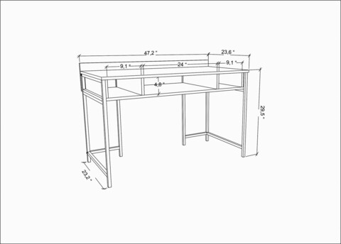 Birou, Retricy, Alma, 120x60x74.8 cm, PAL, Aur / Stejar