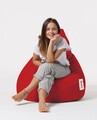 Fotoliu puf, Bean Bag, Ferndale Drop L, 80 x 80 cm, poliester impermeabil, rosu