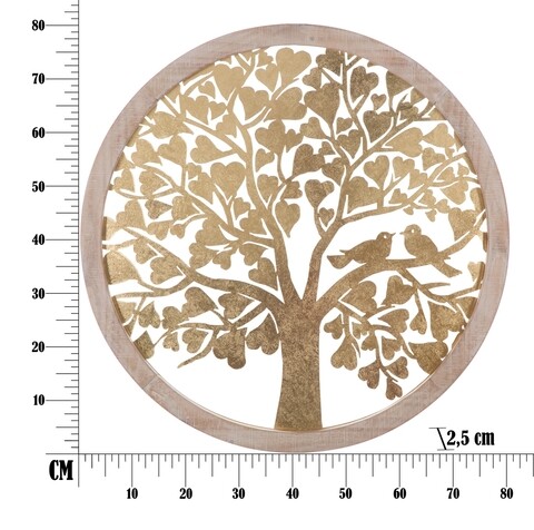 Decoratiune de perete Gold Tree, Mauro Ferretti, 80x80 cm, fier, auriu