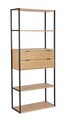 Corp biblioteca Allycia, Bizzotto, 84.5 x 35 x 200 cm, lemn de frasin/MDF, negru/natural