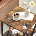 Masuta de cafea / noptiera X-Shape, Vasagle, 40 x 40 x 60 cm, PAL/otel, maro rustic