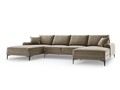 Coltar panoramic, Madara, Mazzini Sofas, 6 locuri, 334x182x90 cm, catifea, bej