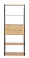 Corp biblioteca Allycia, Bizzotto, 84.5 x 35 x 200 cm, lemn de frasin/MDF, negru/natural