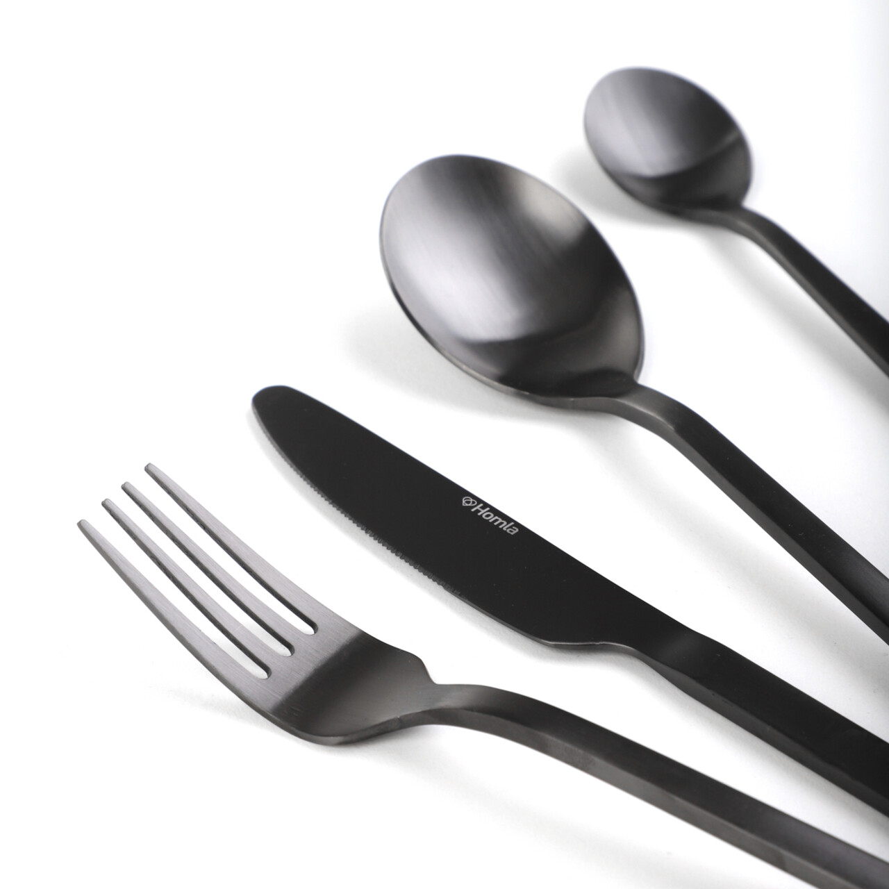 Set tacamuri 24 piese Aperi, Homla, 6 persoane, inox, negru - 2 | YEO