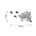 Decoratiune de perete, Birds From The Branch, Metal, 70 x 37 cm, Negru