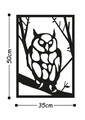 Decoratiune de perete, Owl, Metal, Dimensiune: 35 x 50 cm, Negru