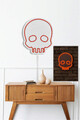 Decoratiune luminoasa LED, Skull, Benzi flexibile de neon, DC 12 V, Rosu