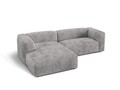 Coltar modular stanga 2 locuri, Martina-212, Micadoni Home, 283x176x75 cm, velur, gri deschis