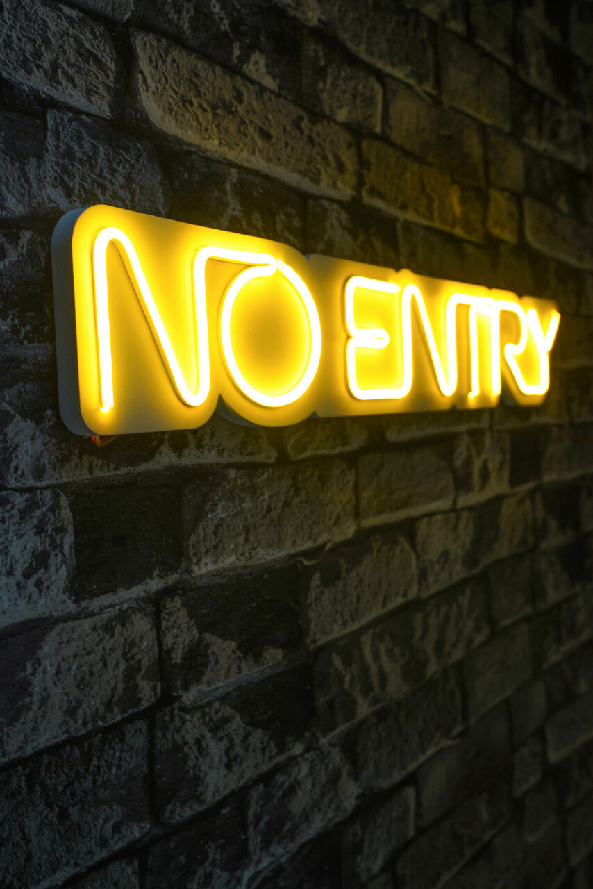 Decoratiune luminoasa LED, No Entry, Benzi flexibile de neon, DC 12 V, Galben