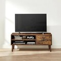 Comoda TV Retro, Vasagle, 120x40x49 cm, TV pana la 55 cm, PAL/picioare de stejar, maro