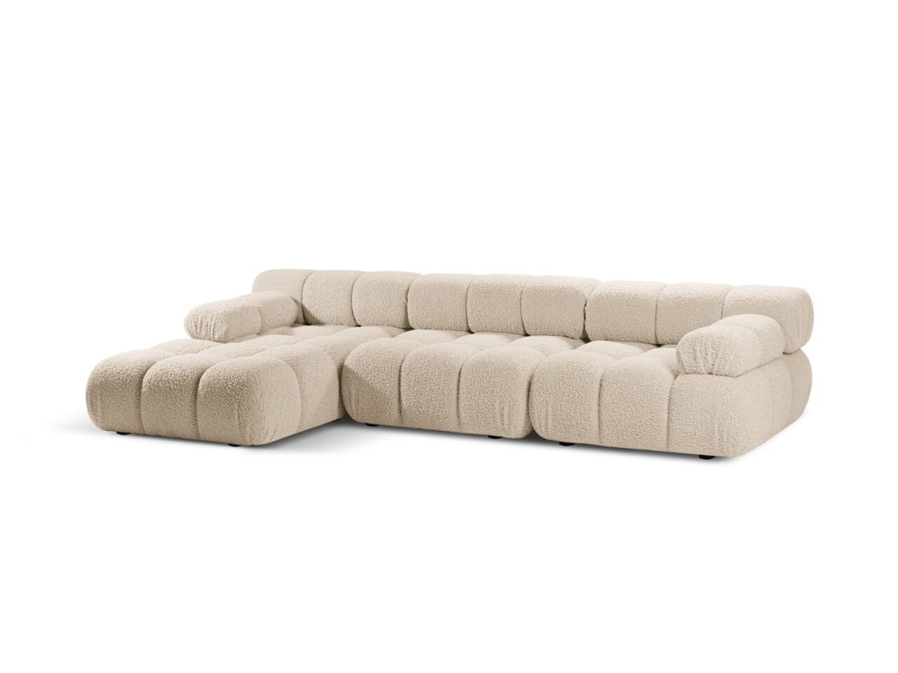 Coltar modular stanga 4 locuri, Bellis-213, Micadoni Home, 282x155x70 cm, tesatura boucle, bej deschis - 1 | YEO