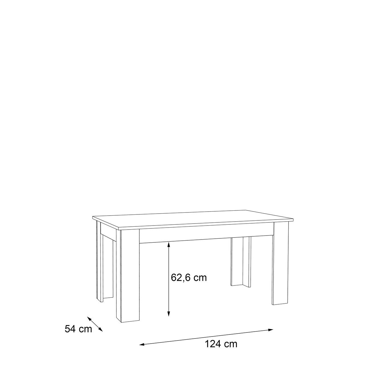 Masa Raalte, Bedora, 160x90x77.3 cm, PAL, stejar/alb