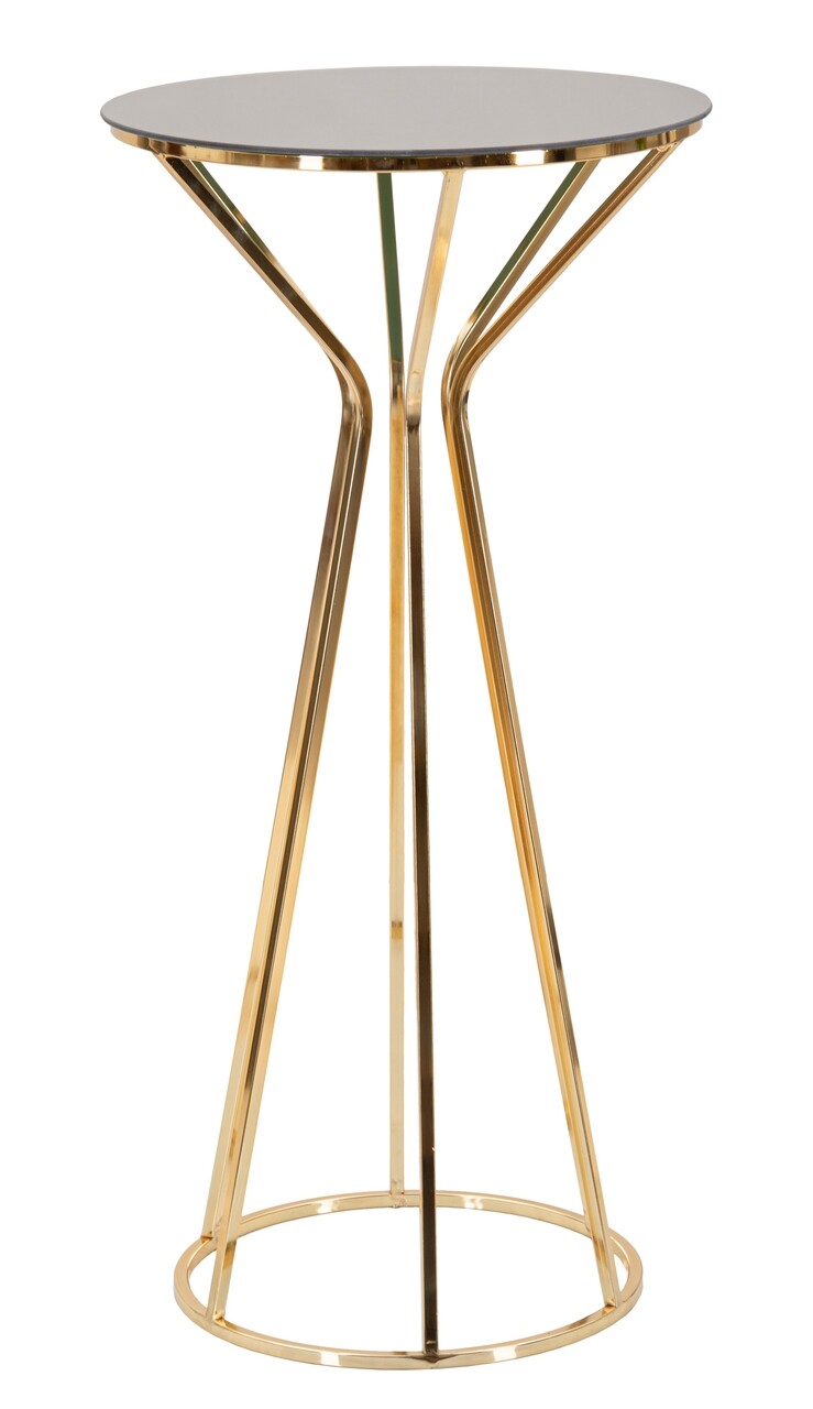 Masuta inalta, Mauro Ferretti, Simple Tall, Ø 40 x 80 cm, fier/sticla, auriu/bronz