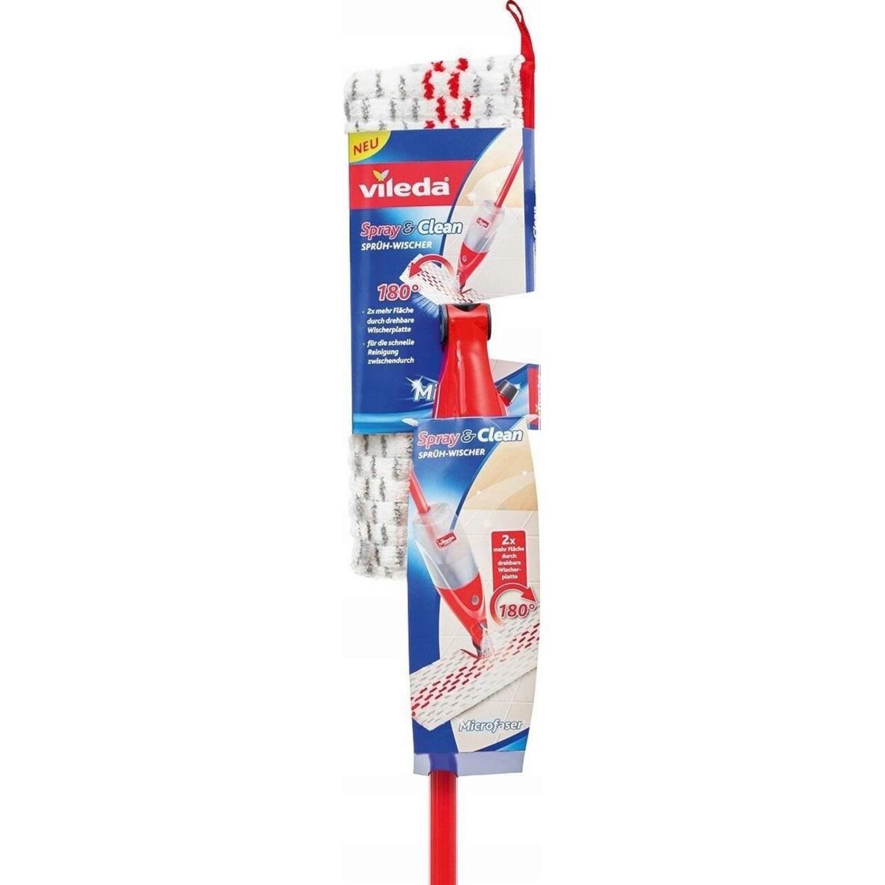 Mop Cu Pulverizator, Vileda, Spray Max, 0.6 L, Cap Rotativ 180°