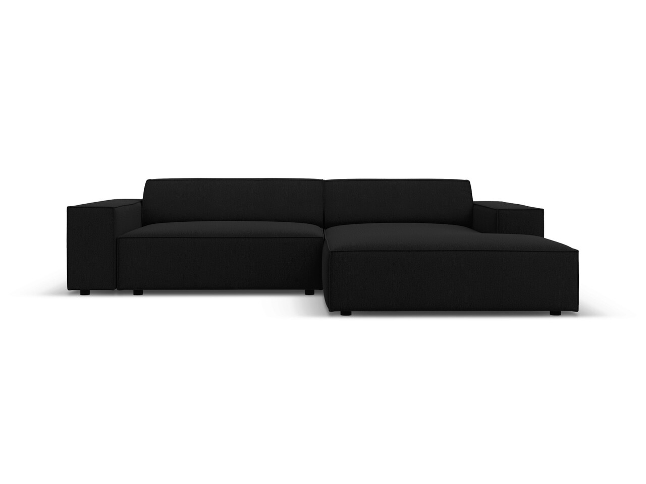 Coltar modular dreapta 3 locuri, Jodie, Micadoni Home, BL, 224x166x70 cm, poliester, negru