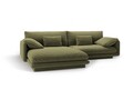 Coltar stanga 4 locuri, Torino-184, Micadoni Home, 250x170x83 cm, catifea, verde deschis