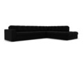 Coltar dreapta 5 locuri, Justin, Micadoni Home, BL, 236x199x72 cm, catifea, negru