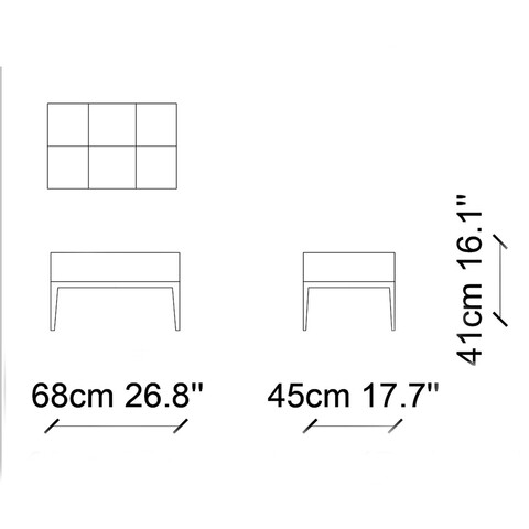 Taburet Design, Ndesign, 68x45x41 cm, lemn, ecru