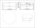 Masuta de cafea, Hadley, Versy, 90x90x36.8 cm, Aur/Alb