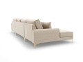 Coltar panoramic, Madara, Mazzini Sofas, 6 locuri, gold legs, 334x182x90 cm, material structurat, bej