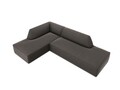 Coltar stanga 4 locuri, Ruby, Micadoni Home, BL, fara cotiera, 273x180x69 cm, catifea, gri inchis