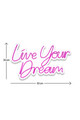 Decoratiune luminoasa LED, Live Your Dream, Benzi flexibile de neon, DC 12 V, Roz