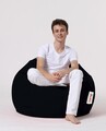 Fotoliu puf, Bean Bag, Ferndale Premium XXL, 115 x 130 cm, poliester impermeabil, negru